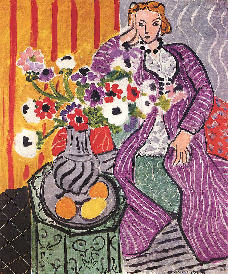 portrait-of-woman-in-purple-dress-with-vase-of-flowers Matisse
