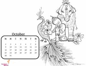 October 2016 Coloring Book page