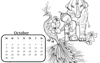 October 2016 Coloring Book page