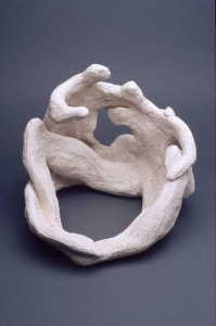 Clay art piece called connections by Tehilla Newman