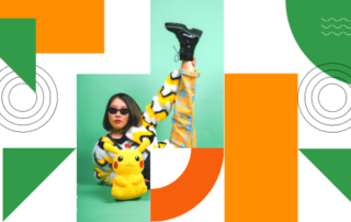 titlecard: "The Creative Answer to the Challenges of the 100% Remote Workplace" with colorful moving shapes and a person in a sideways body position.