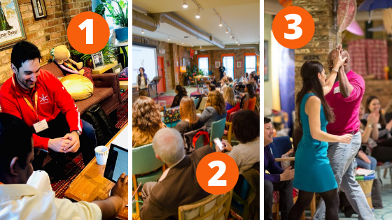 Photos of different meetings accomplished at Catalyst Ranch