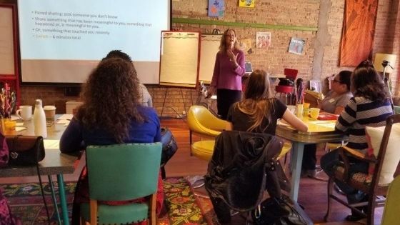 leadership training at a transformational retreat with Jackie Sloane facilitating