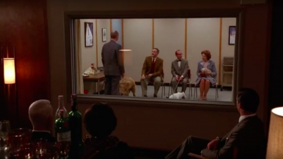 Screenshot of a 1960's period Focus Group from Mad Men
