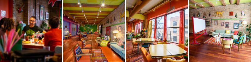 photos of spacious meeting rooms at Catalyst Ranch